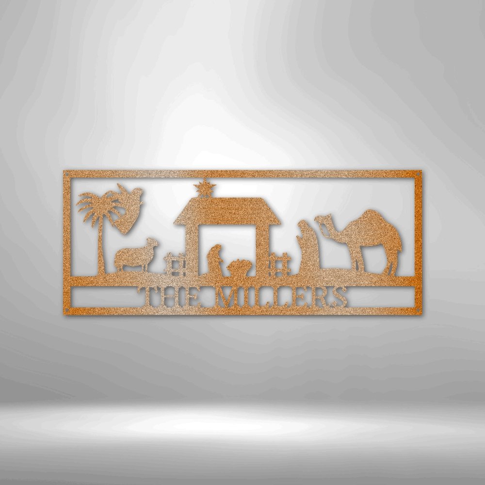 Nativity Personalized Name Text Steel SignCustomly Gifts