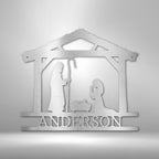 Nativity Simple Personalized Name Text Steel SignCustomly Gifts
