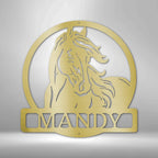 New Horse Monogram - Steel SignCustomly Gifts