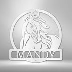 New Horse Monogram - Steel SignCustomly Gifts