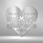 Newborn Love Personalized Baby Name Stats Steel SignCustomly Gifts