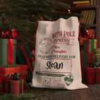 North Pole Express Overnight Delivery v1 Personalized Christmas Gift Delivery SackCustomly Gifts