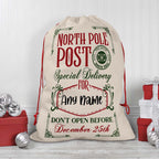 North Pole Post Special Delivery V1 Personalized Christmas Gift Delivery SackCustomly Gifts