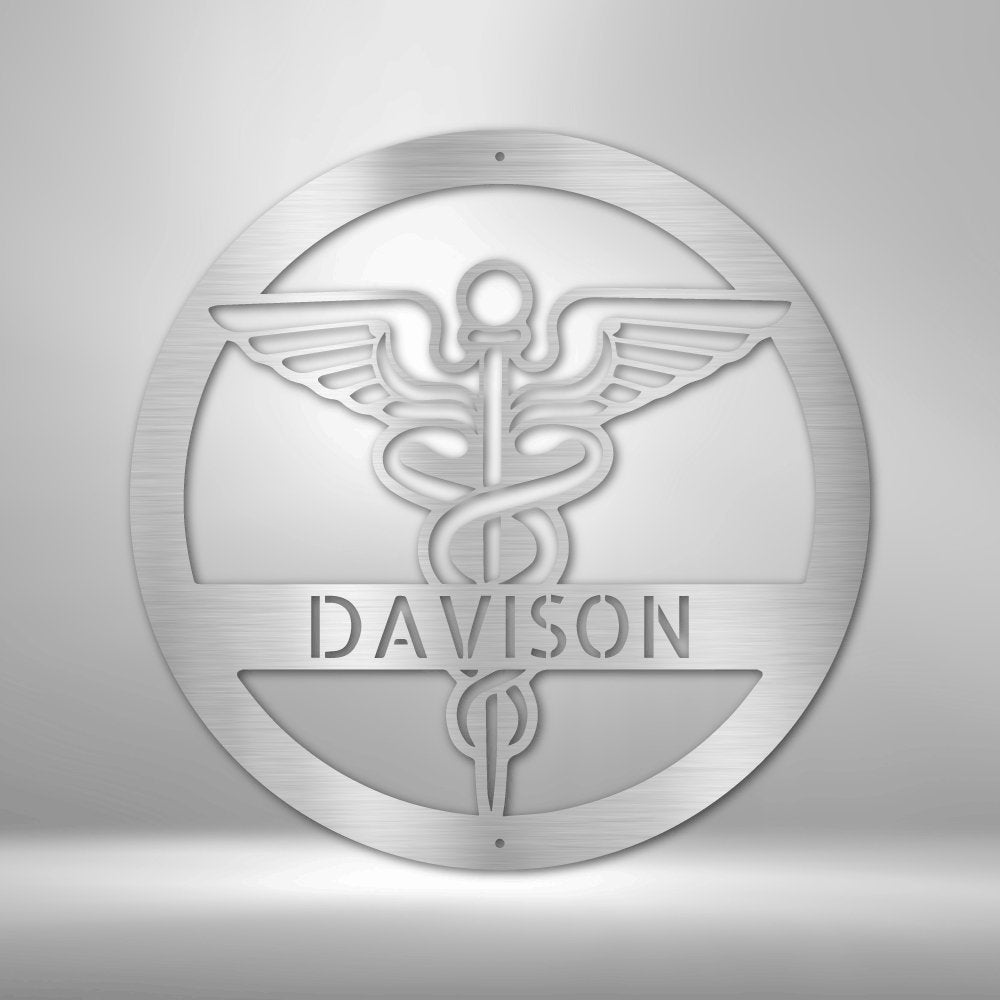 Nurse Monogram Personalized Name Text Steel SignCustomly Gifts