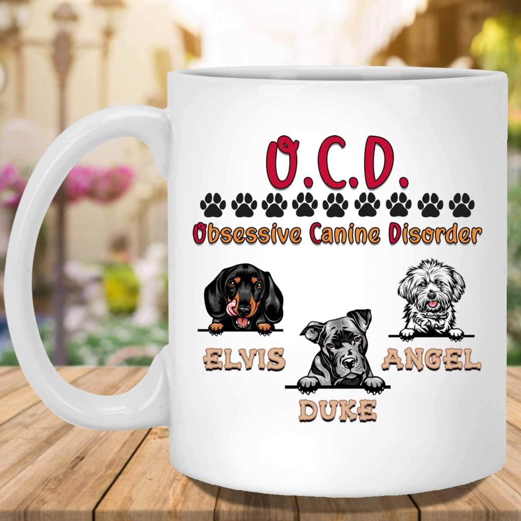 O.C.D. Obsessive Canine Disorder Custom Personalized Dog Lovers Coffee MugCustomly Gifts