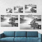 Ocean Dock Black & White Multiple Names Directional Sign CanvasCustomly Gifts