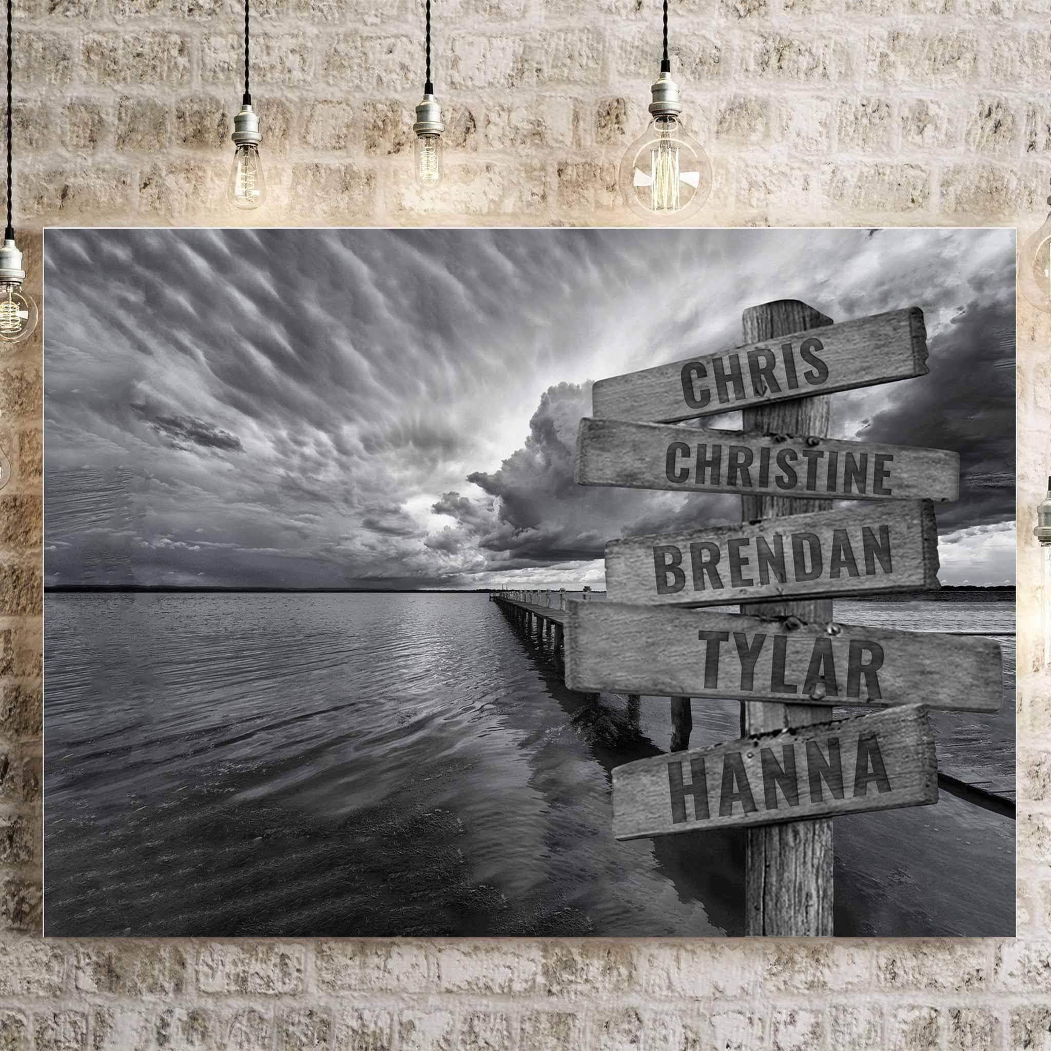 Ocean Dock Pier v1 Multiple Names Personalized Directional Sign CanvasCustomly Gifts