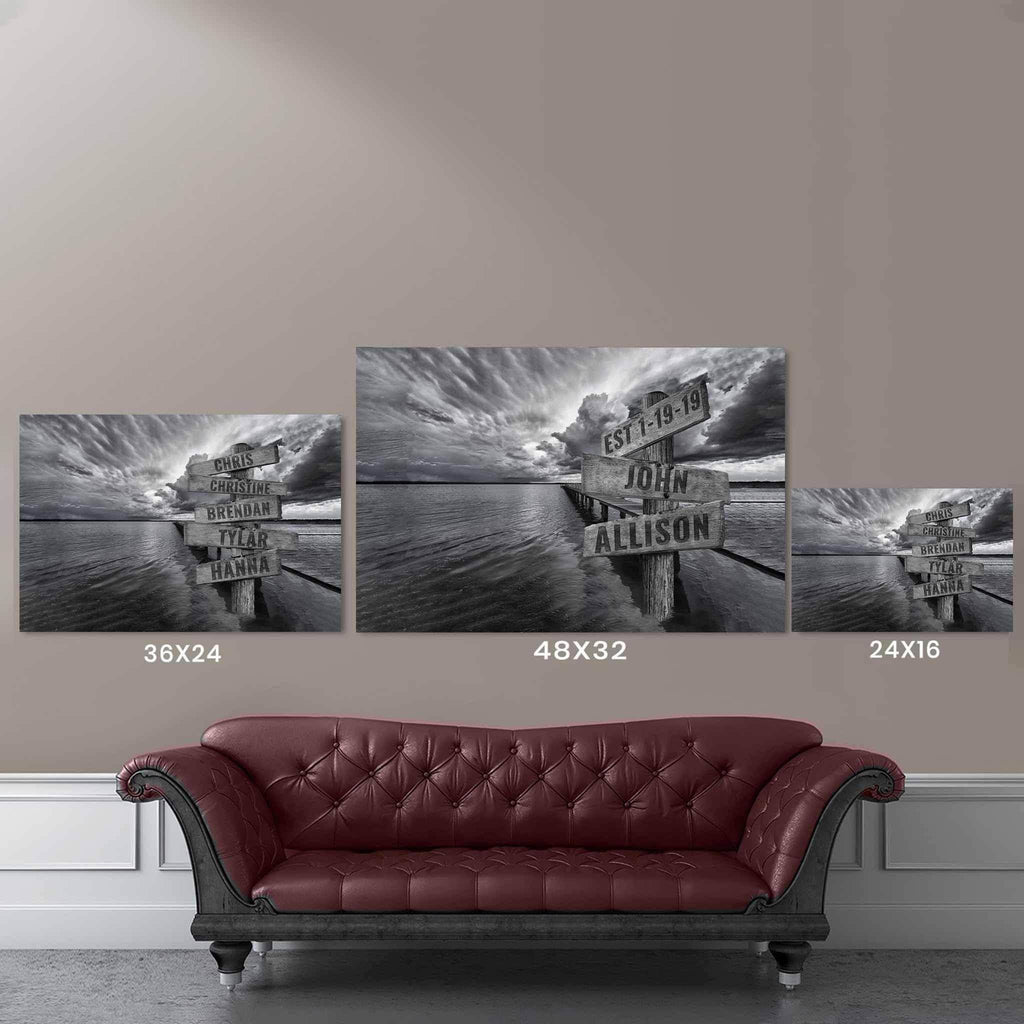 Ocean Dock Pier v1 Multiple Names Personalized Directional Sign PosterCustomly Gifts