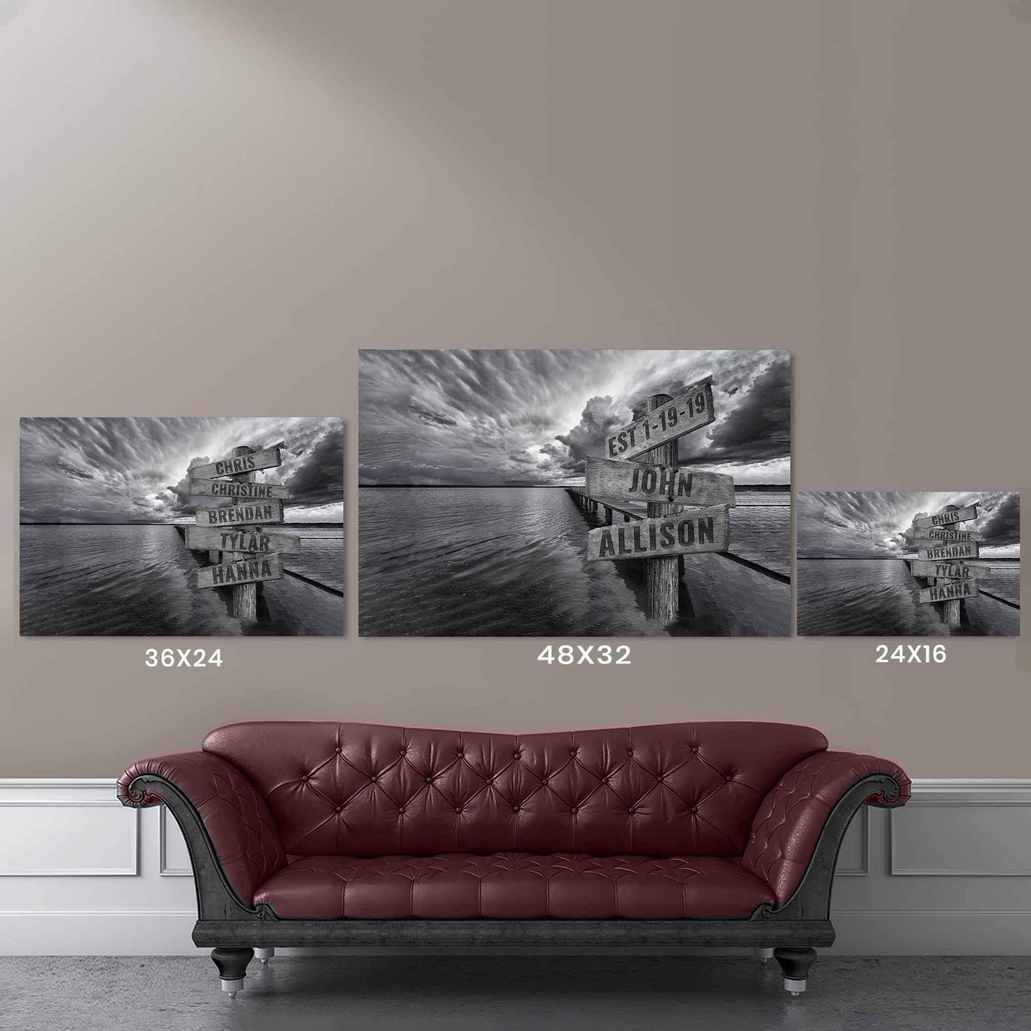 Ocean Dock Pier v1 Multiple Names Personalized Directional Sign PosterCustomly Gifts