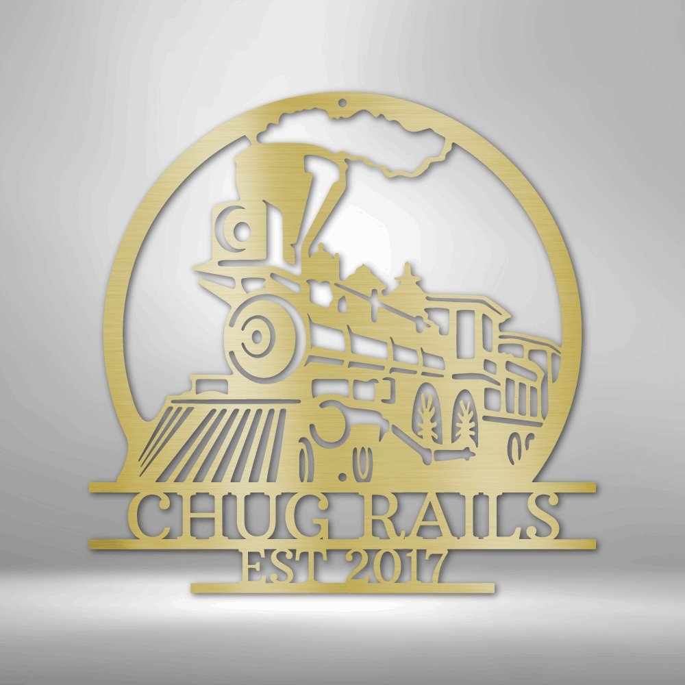 Old Fashion Train Personalized Name Text Steel SignCustomly Gifts