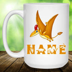 Orange Pterodactyl Cartoon Dinosaur Custom Personalized Kids Themed MugsCustomly Gifts