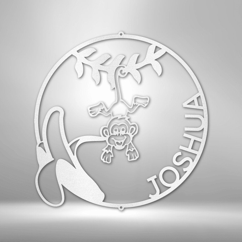 Our Little Monkey Personalized Name Steel SignCustomly Gifts