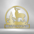 Outdoor Buck Personalized Name Text Steel SignCustomly Gifts