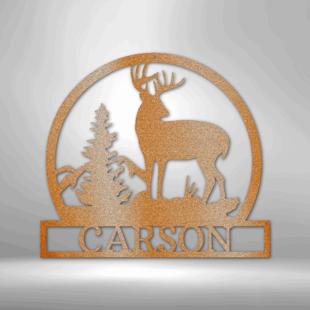 Outdoor Buck Personalized Name Text Steel SignCustomly Gifts