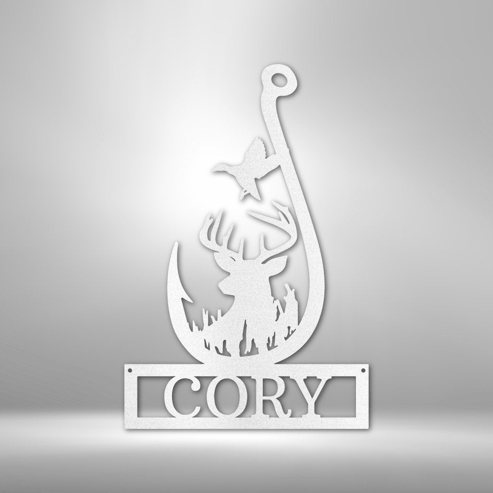 Outdoorsman V2 Personalized Name Text - Steel SignCustomly Gifts