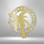 Palm Tree Personalized Name Text Steel SignCustomly Gifts