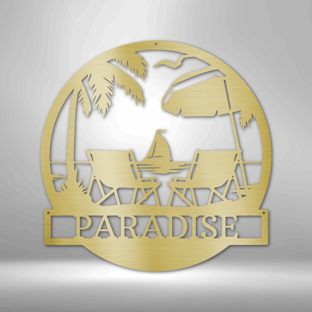 Paradise Beach Personalized Metal SignCustomly Gifts