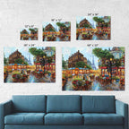 Paris at Dawn Town Square Street Eiffel Tower Personalized Street Sign CanvasCustomly Gifts