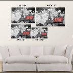Paris Eiffel Tower B&W With Red Personalized Metro Sign CanvasCustomly Gifts