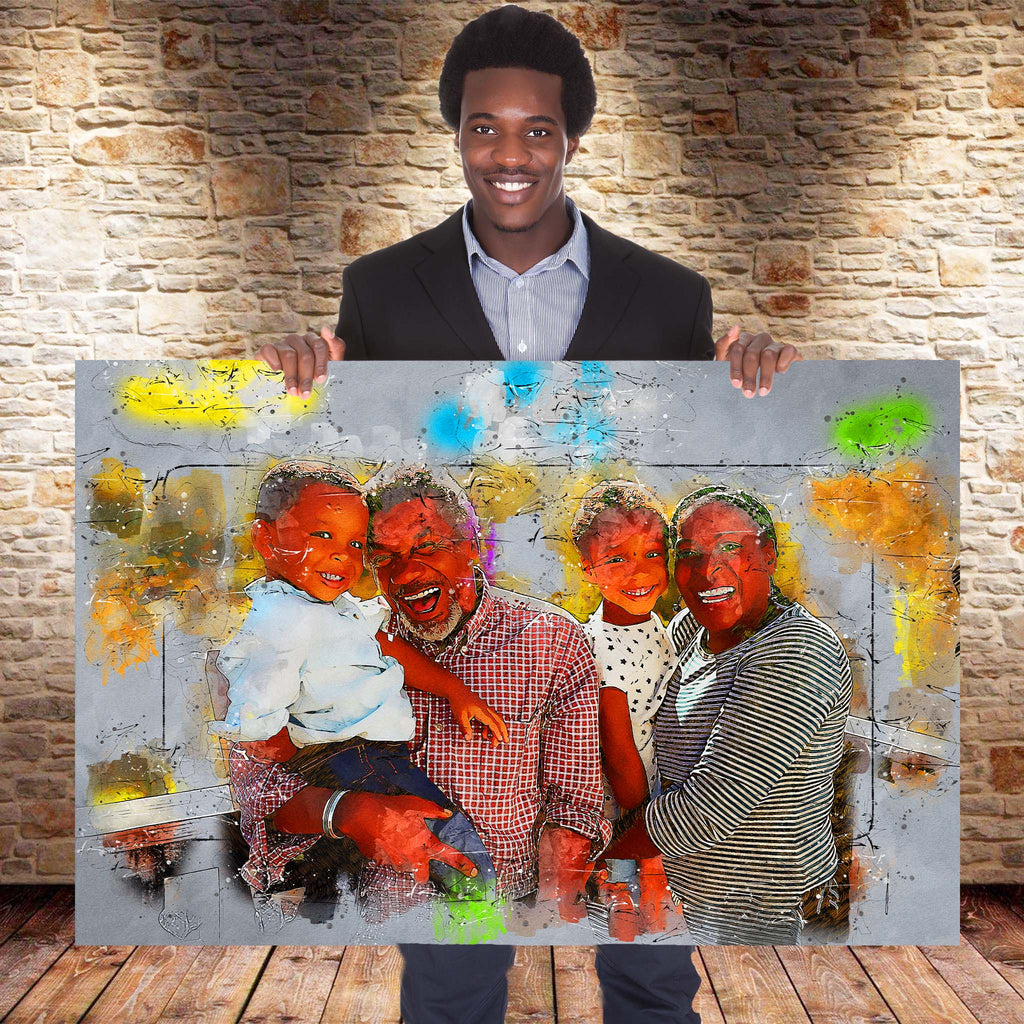 Pen and Watercolor Custom Personalized CanvasCustomly Gifts