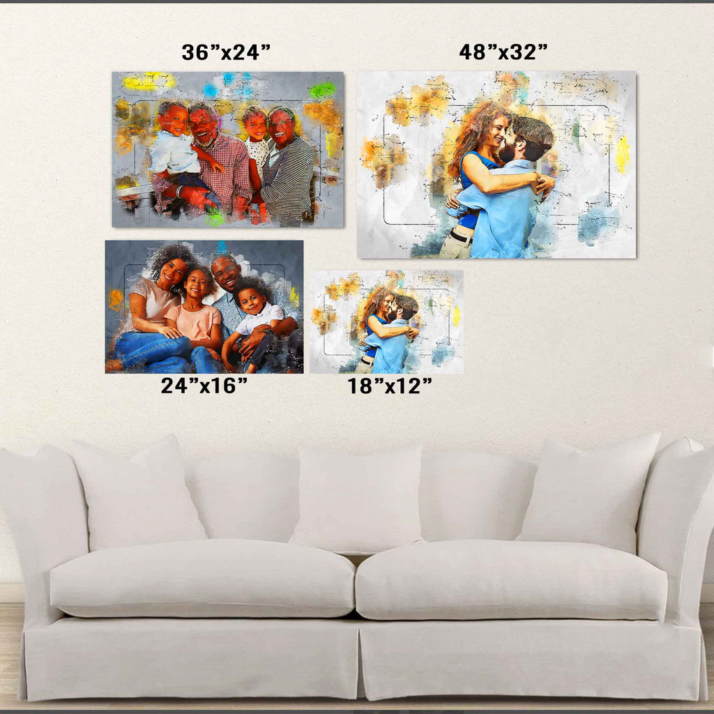 Pen and Watercolor Custom Personalized CanvasCustomly Gifts