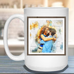 Pen and Watercolor Personalized White Coffee MugsCustomly Gifts