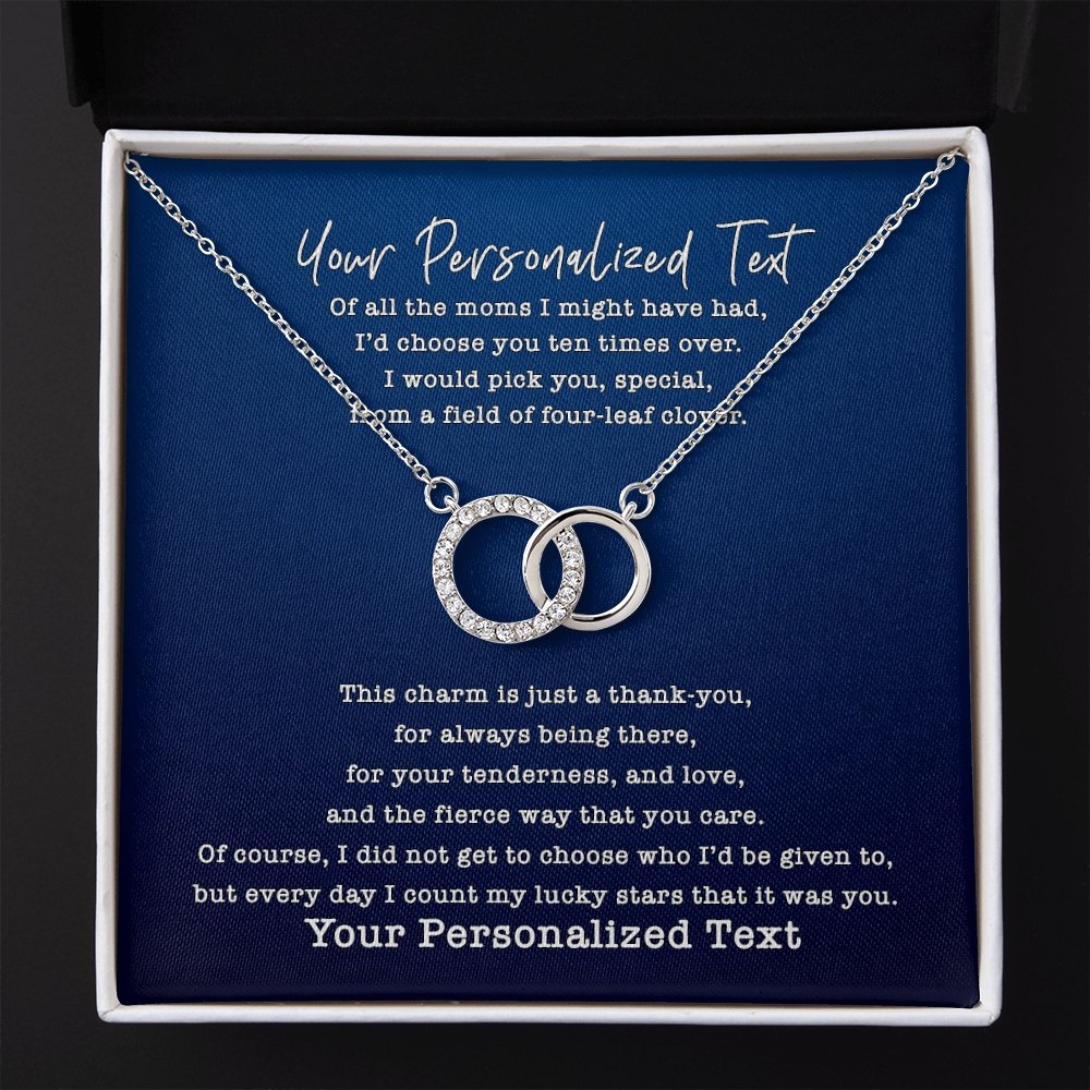 Perfect Pair Necklace Mom I Count My Lucky Stars Personalized Insert Card (blue)Customly Gifts