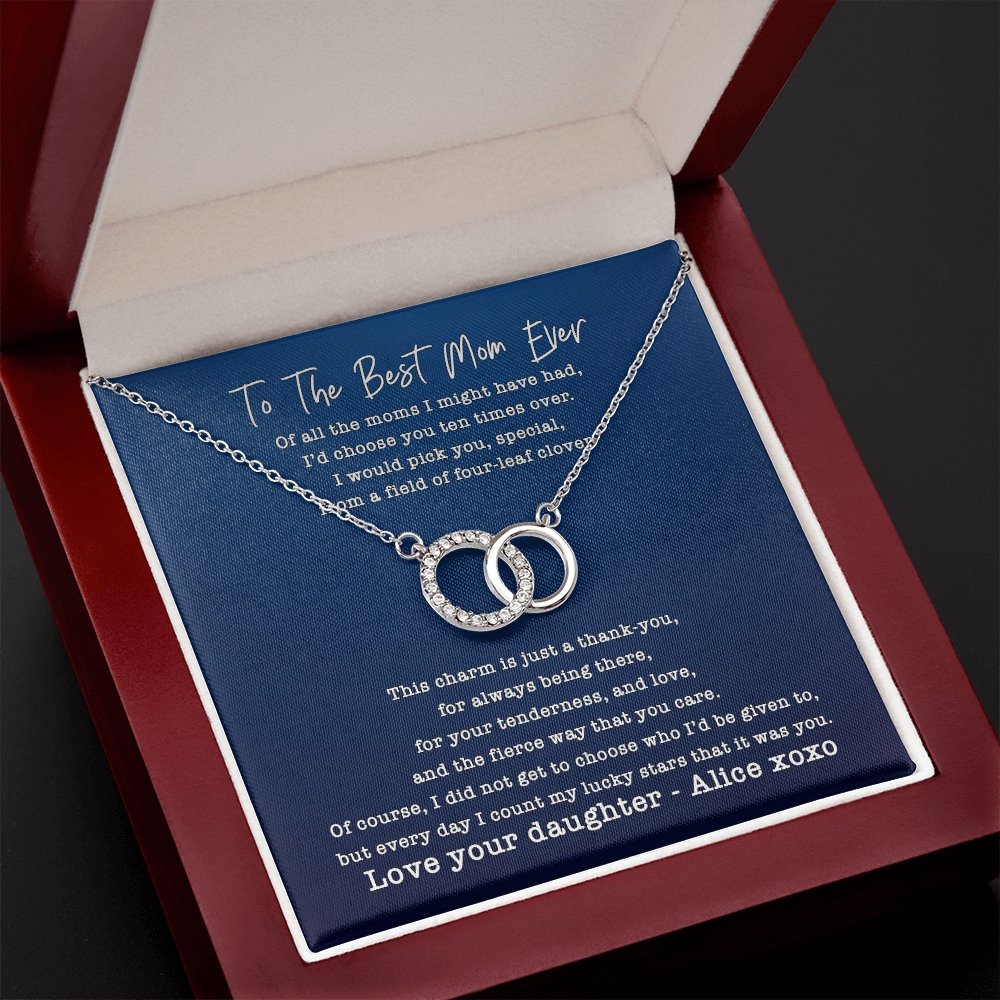 Perfect Pair Necklace Mom I Count My Lucky Stars Personalized Insert Card (blue)Customly Gifts