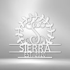 Personalized Crest Initial Name Text Steel SignCustomly Gifts