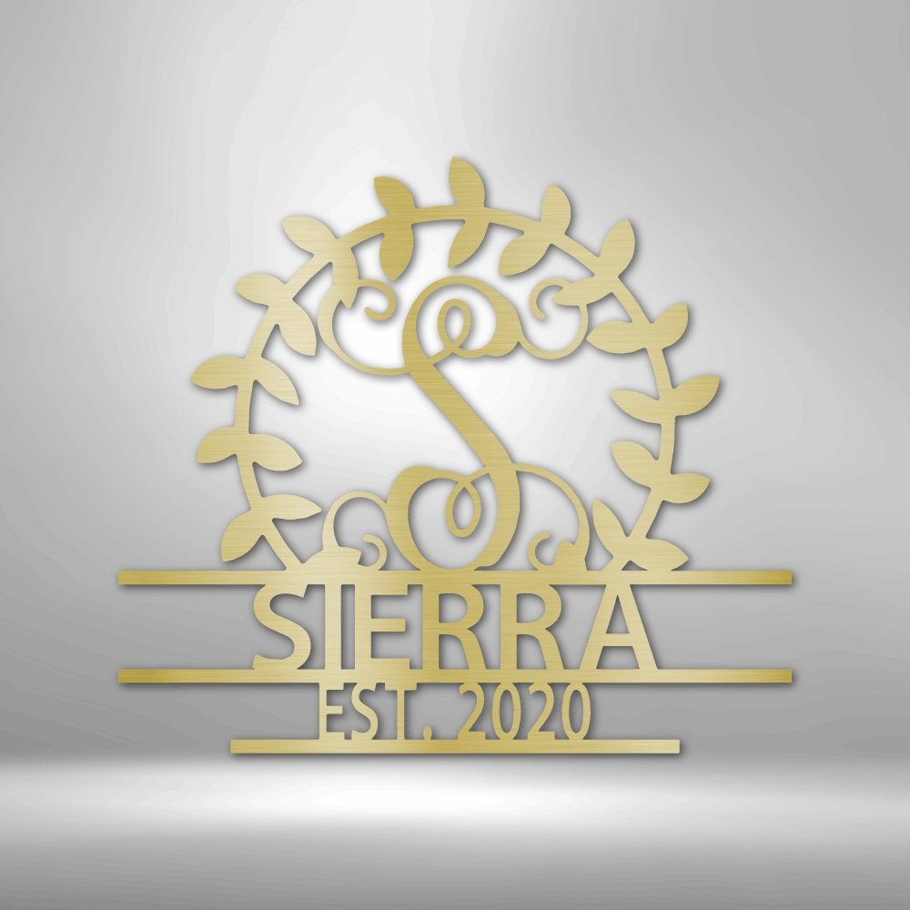 Personalized Crest Initial Name Text Steel SignCustomly Gifts