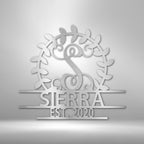 Personalized Crest Initial Name Text Steel SignCustomly Gifts