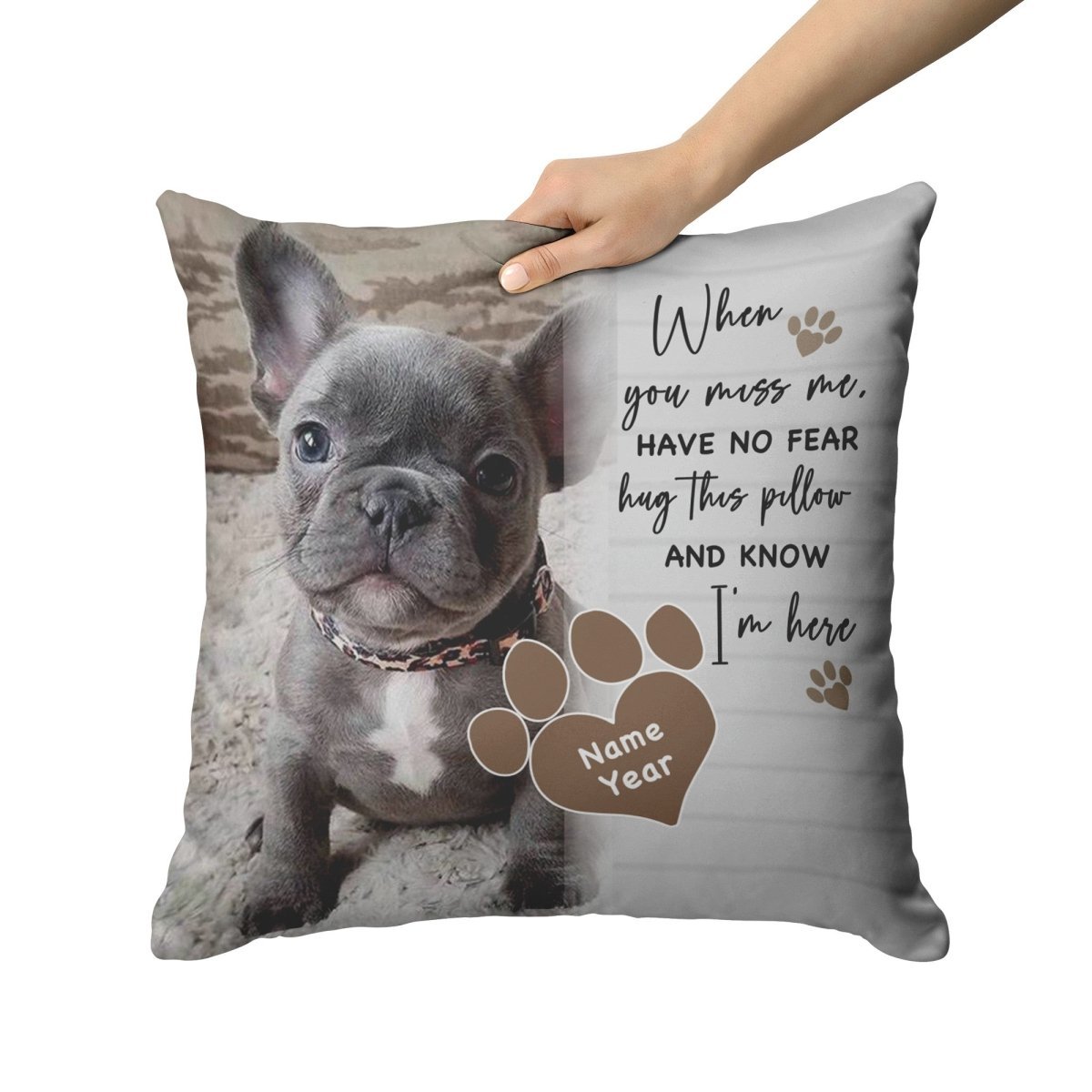 Personalized Pet Memorial Pillow Line Design - When You Miss Me Photo Pillow GiftCustomly Gifts