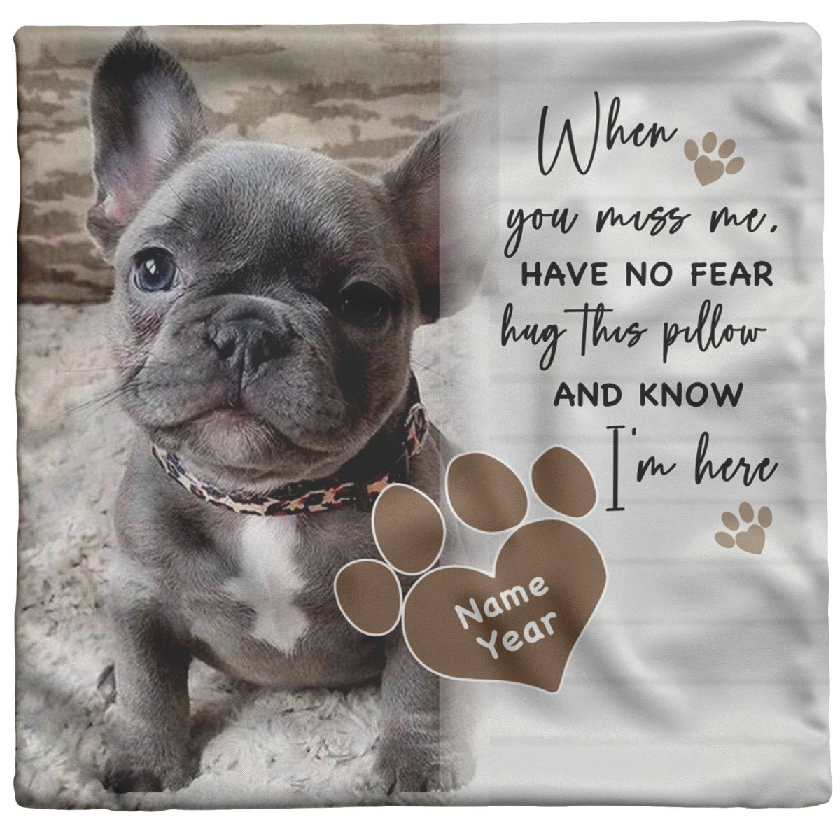 Personalized Pet Memorial Pillow Line Design - When You Miss Me Photo Pillow GiftCustomly Gifts