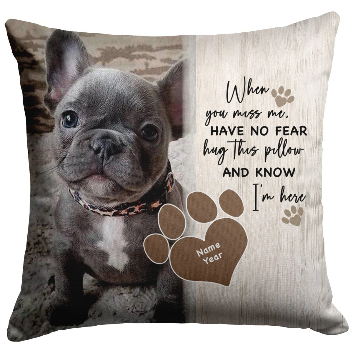 Personalized Pet Memorial Pillow - When You Miss Me Photo Pillow GiftCustomly Gifts