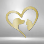 Pet Love Dog And Cat Silhouette Steel signCustomly Gifts