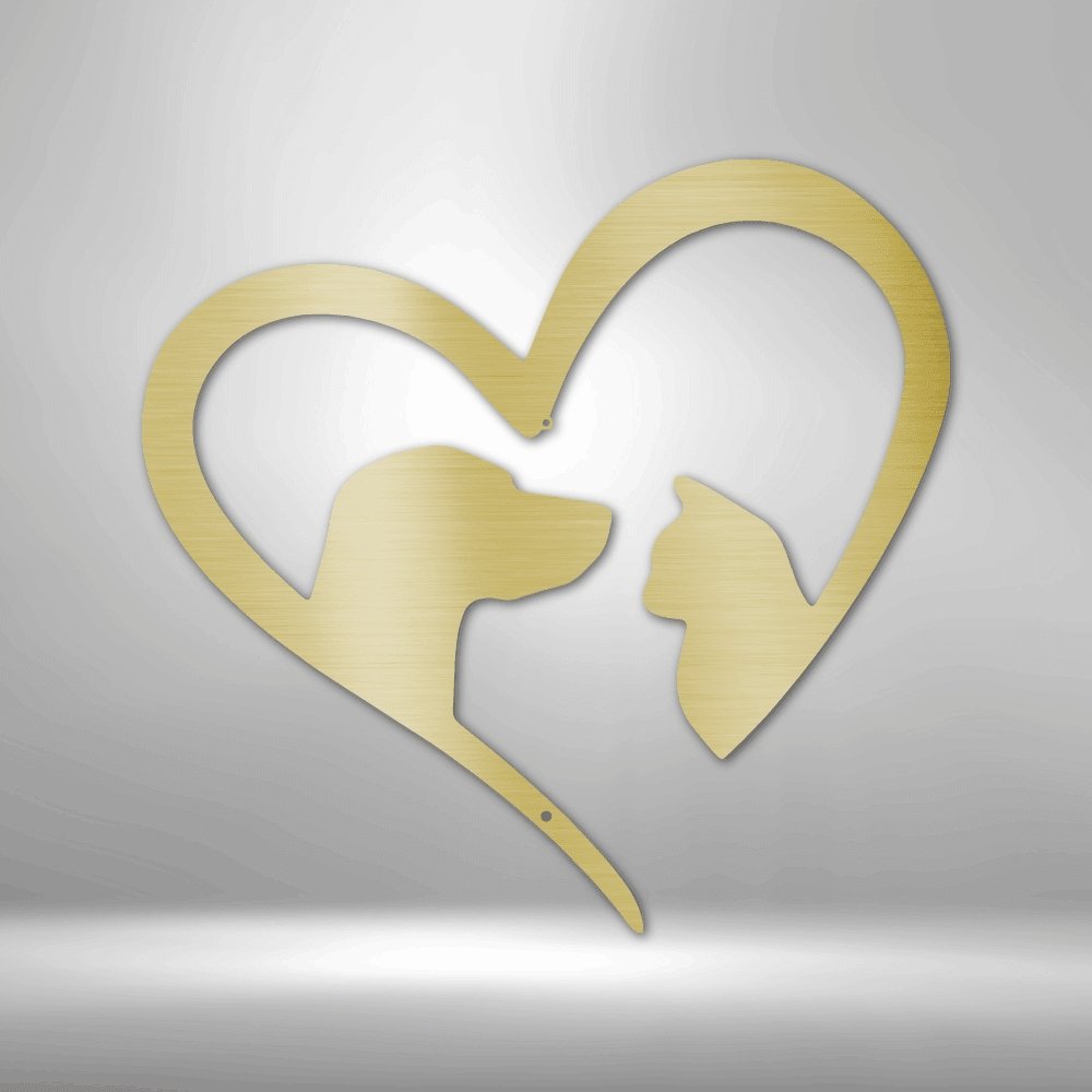 Pet Love Dog And Cat Silhouette Steel signCustomly Gifts
