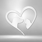 Pet Love Dog And Cat Silhouette Steel signCustomly Gifts