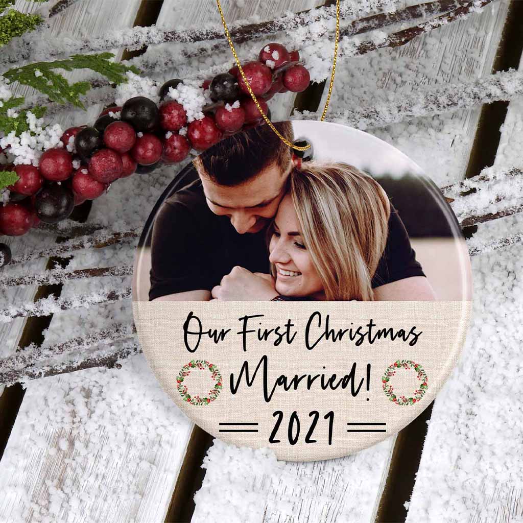 Picture Perfect Our First Year Married Personalized Ceramic OrnamentCustomly Gifts