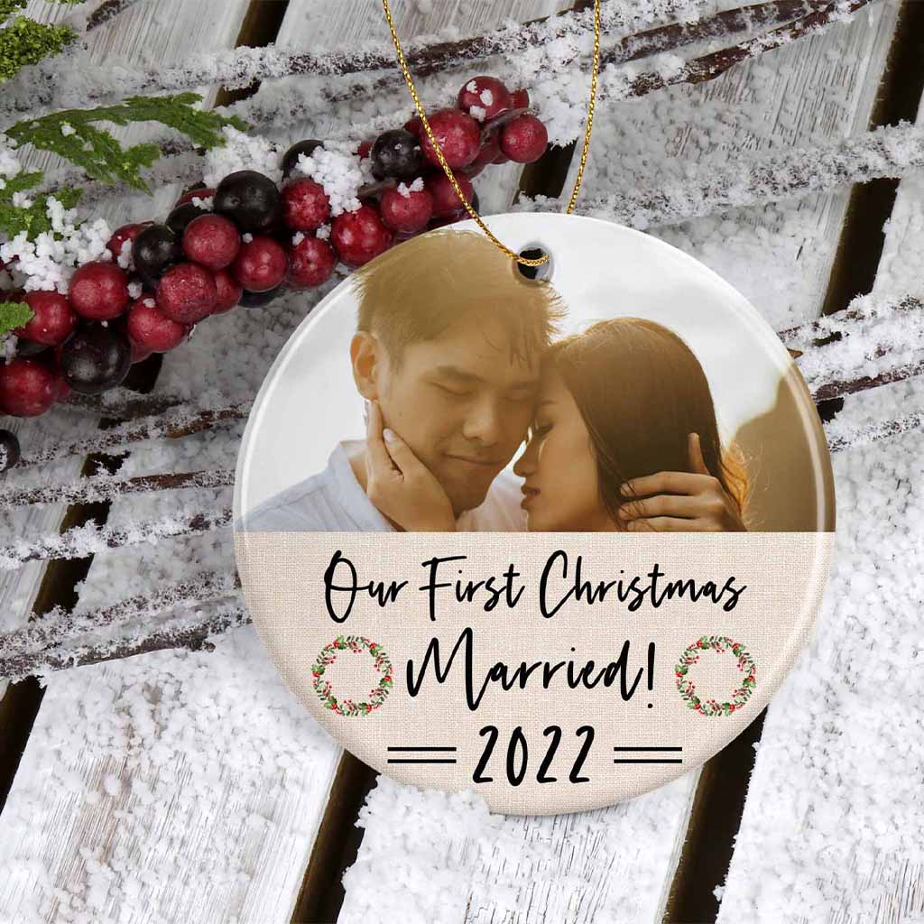 Picture Perfect Our First Year Married Personalized Ceramic OrnamentCustomly Gifts