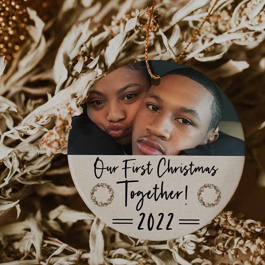 Picture Perfect Our First Year Together Personalized Ceramic OrnamentCustomly Gifts