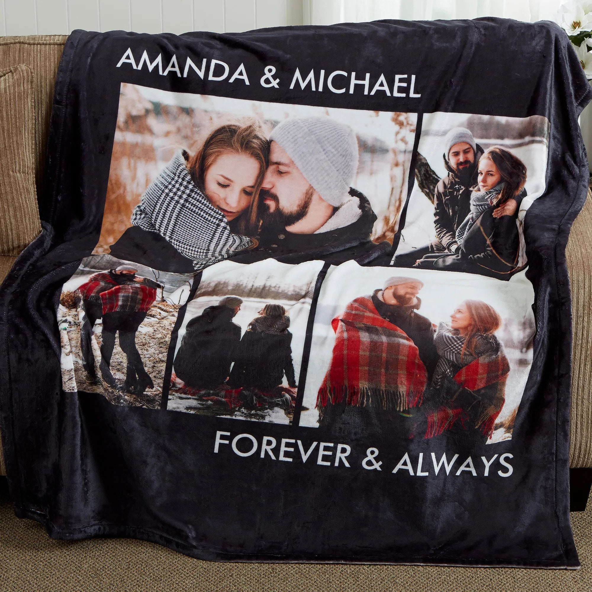 Picture Perfect Personalized Plush Fleece Photo BlanketCustomly Gifts