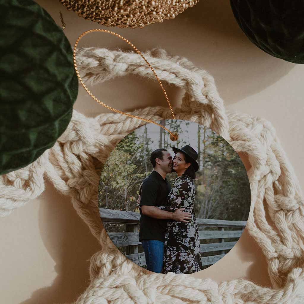 Picture Perfect Round Personalized OrnamentCustomly Gifts
