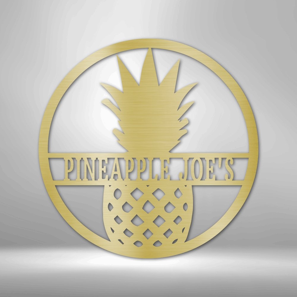 Pineapple Personalized Name Text Steel SignCustomly Gifts