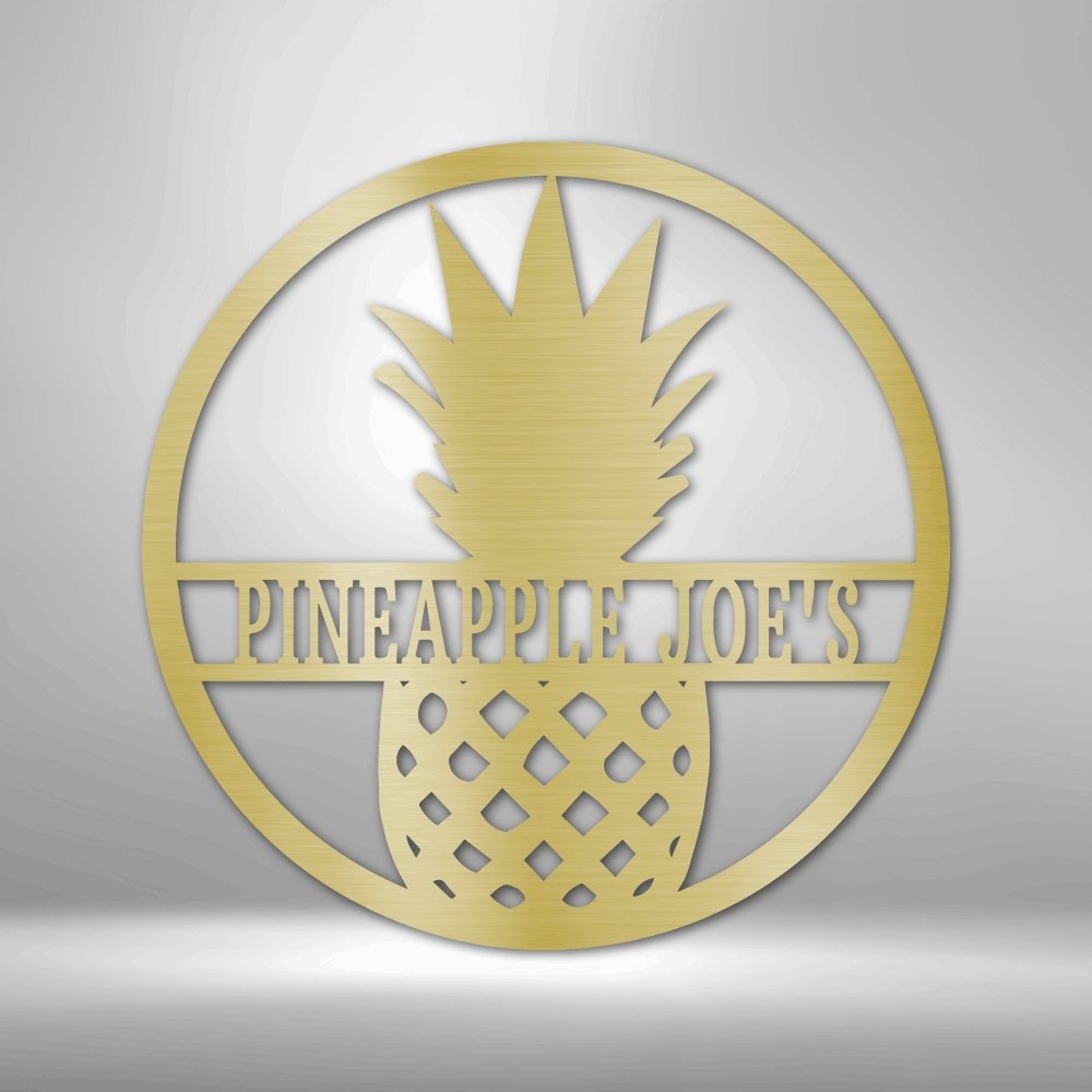Pineapple Personalized Name Text Steel SignCustomly Gifts