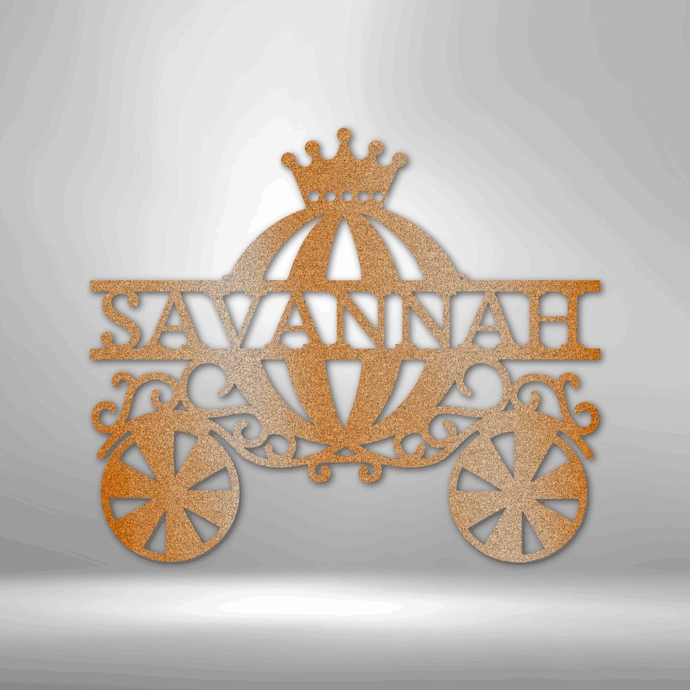 Princess Carriage Personalized Name Text Steel SignCustomly Gifts