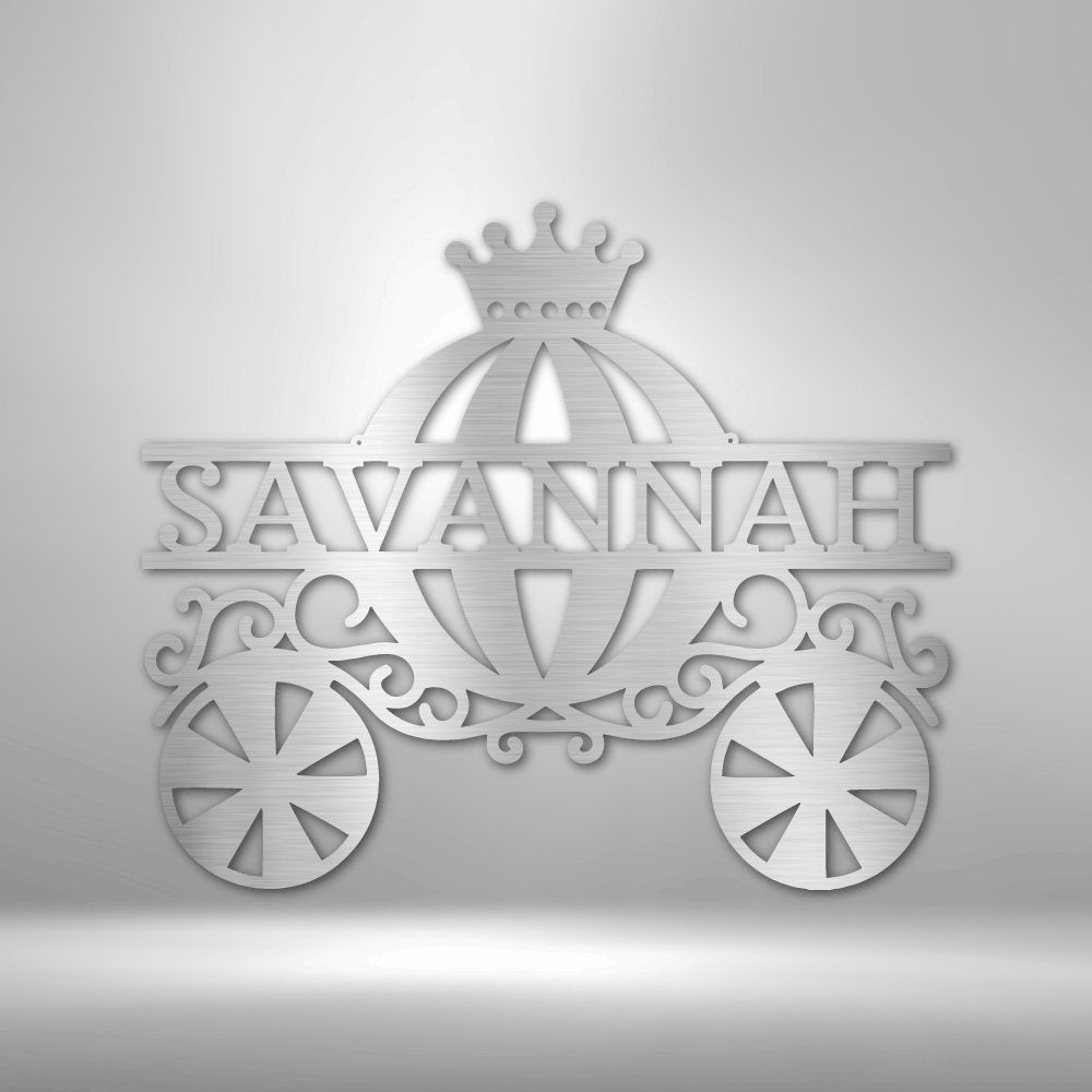 Princess Carriage Personalized Name Text Steel SignCustomly Gifts