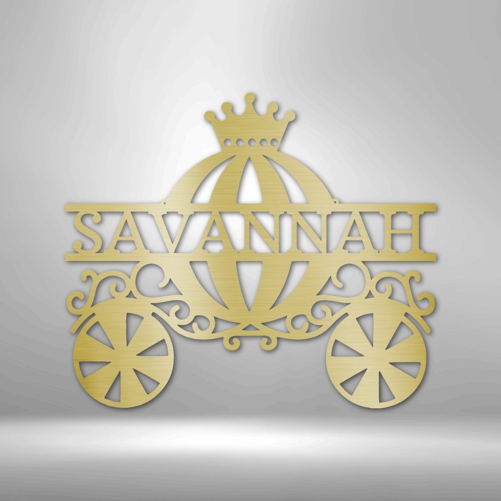 Princess Carriage Personalized Name Text Steel SignCustomly Gifts