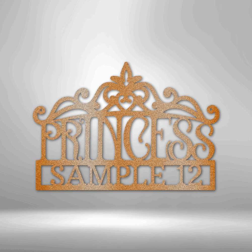 Princess Crown Personalized Name Text Steel SignCustomly Gifts