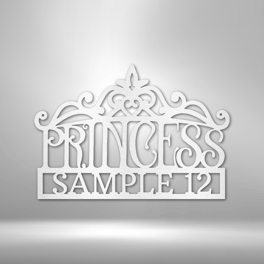 Princess Crown Personalized Name Text Steel SignCustomly Gifts