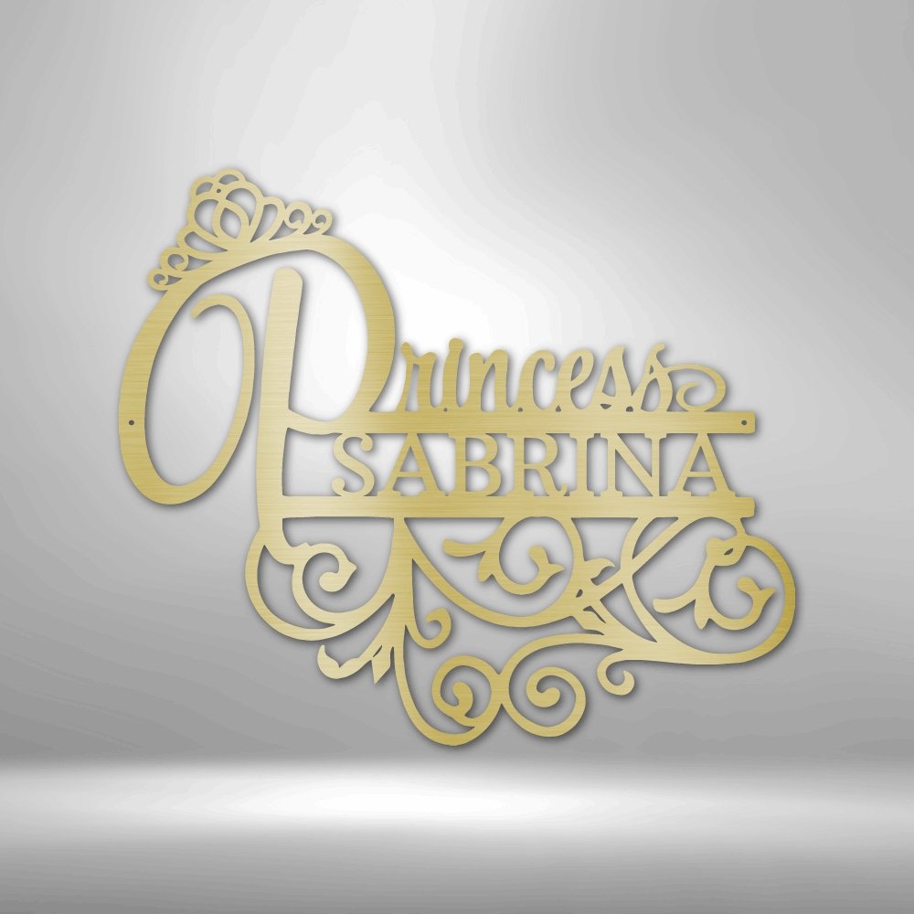 Princess Monogram Personalized Name Steel SignCustomly Gifts